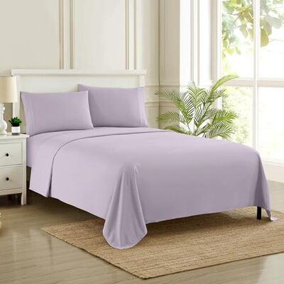 Sweet Home Collection California King Sheet Sets Breathable Luxury Sheets with Full Elastic & Secure Corner Straps Built In 1800 Supreme Collection Cal King Deep Pocket Bedding Set, Sheet Set, California King, Lilac Sweet Home Collection California King Sheet Sets Breathable Luxury Sheets with Full Elastic & Secure Corner Straps Built In 1800 Supreme Collection Cal King Deep Pocket Bedding Set, Sheet Set, California King, Lilac