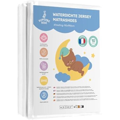 SUPERBE BEBE Waterdichte Matrasbeschermer 90x190 Voor Babybedje Oeko Tex Baby Waterproof Mattress Protector Gemakkelijk Te Installeren Zacht Ademend Machine Wasbaar 10 Jaar Garantie Mattress Topper Cover SUPERBE BEBE Waterdichte Matrasbeschermer 90x190 Voor Babybedje Oeko Tex Baby Waterproof Mattress Protector Gemakkelijk Te Installeren Zacht Ademend Machine Wasbaar 10 Jaar Garantie Mattress Topper Cover