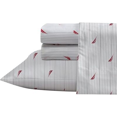 Nautica Queensize lakenset, katoenen percal beddengoedset, knapperig en cool, lichtgewicht en ademend (Audley Stripe Red, Queen) Nautica Queensize lakenset, katoenen percal beddengoedset, knapperig en cool, lichtgewicht en ademend (Audley Stripe Red, Queen)