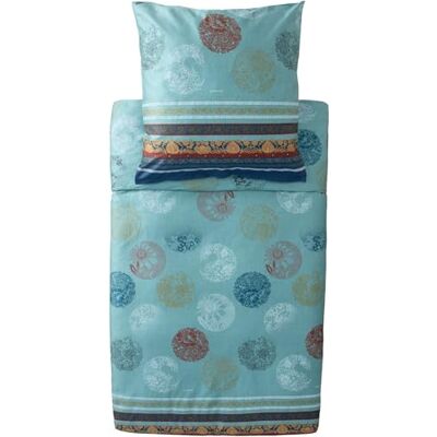 Bassetti Florence beddengoed + 2 kussenslopen van 100% katoensatijn in de kleur turquoise T1, afmetingen: 200 x 200 + 2 K 80 x 80 cm 9333292 Bassetti Florence beddengoed + 2 kussenslopen van 100% katoensatijn in de kleur turquoise T1, afmetingen: 200 x 200 + 2 K 80 x 80 cm 9333292
