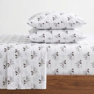 Eddie Bauer Volledige lakenset, warm, ademend katoenen flanellen beddengoed met diepe zakken, geborsteld voor extra zachtheid, gezellige huisdecoratie, Oeko-Tex gecertificeerd (Dog Friends White, Eddie Bauer Volledige lakenset, warm, ademend katoenen flanellen beddengoed met diepe zakken, geborsteld voor extra zachtheid, gezellige huisdecoratie, Oeko-Tex gecertificeerd (Dog Friends White,