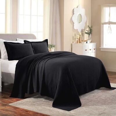 Merk Medaillon Katoenen Bedset - Zwart Merk Medaillon Katoenen Bedset - Zwart