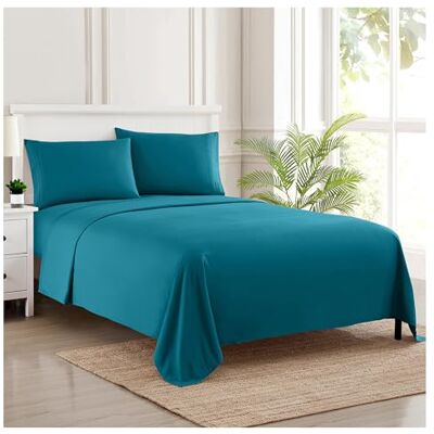 Sweet Home Collection 1800 Thread Count Bed Set Egyptische Kwaliteit Geborsteld Microfiber 3 Stuk Diepe Pocket Sheets, Twin XL, Teal Sweet Home Collection 1800 Thread Count Bed Set Egyptische Kwaliteit Geborsteld Microfiber 3 Stuk Diepe Pocket Sheets, Twin XL, Teal