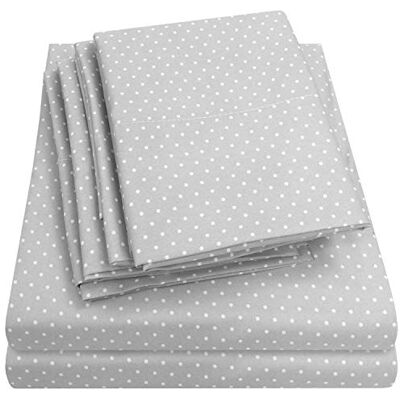 Sweet Home Collection King Size Dot Gray Egyptisch Katoen Bedlinnen Set Sweet Home Collection King Size Dot Gray Egyptisch Katoen Bedlinnen Set