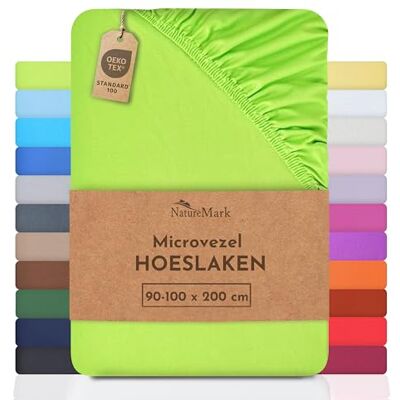 NATUREMARK - Laken met elastische hoeken - Green Apple - Laken met hoeken elastisch NATUREMARK - Laken met elastische hoeken - Green Apple - Laken met hoeken elastisch