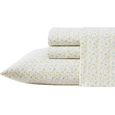 Laura Ashley Volledige lakens, katoenen percal beddengoedset, knapperige en coole woondecoratie (Evie Yellow, Full) Laura Ashley Volledige lakens, katoenen percal beddengoedset, knapperige en coole woondecoratie (Evie Yellow, Full)