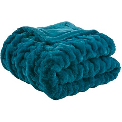 Madison Park Deken, plaid, met ruches, luxe, premium, zacht, gezellig, geborsteld lang imitatiebont, voor bed, bank of slaapbank, 127 x 152,4 cm, blauwgroen Madison Park Deken, plaid, met ruches, luxe, premium, zacht, gezellig, geborsteld lang imitatiebont, voor bed, bank of slaapbank, 127 x 152,4 cm, blauwgroen