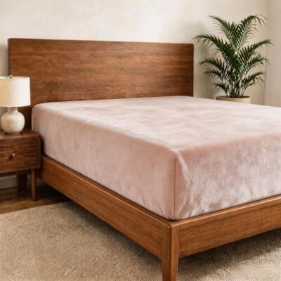 Cathay Home Queen hoeslaken van flanel-pluche bont ultrazacht en dik pluche bont het hele seizoen gezellige warmte Alleen hoeslaken met diepe zak van 30 cm (Queen, Blush) Cathay Home Queen hoeslaken van flanel-pluche bont ultrazacht en dik pluche bont het hele seizoen gezellige warmte Alleen hoeslaken met diepe zak van 30 cm (Queen, Blush)