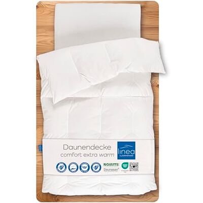 linea by Böhmerwald Dekbed met 4 cassettes, heerlijk warm, 135 x 200 cm, 90% dons / 10% veren, klasse 1, geschikt voor mensen met allergieën, wasbaar tot 60 °C, comfortabel, in Duitsland geproduceerd linea by Böhmerwald Dekbed met 4 cassettes, heerlijk warm, 135 x 200 cm, 90% dons / 10% veren, klasse 1, geschikt voor mensen met allergieën, wasbaar tot 60 °C, comfortabel, in Duitsland geproduceerd