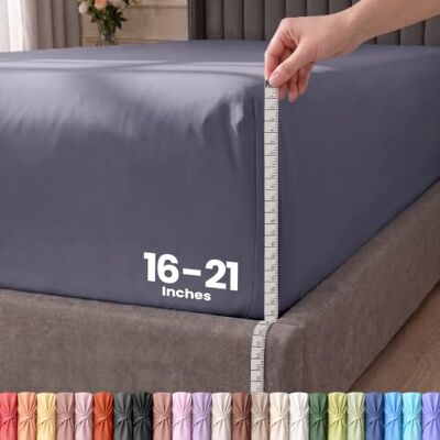 Utopia Bedding Queensize hoeslaken extra diepe zak 51 inch diepe zak Zachte microvezel krimp- en vervagingsbestendig, onderhoudsvriendelijk Alleen 1 hoeslaken (grijs) Utopia Bedding Queensize hoeslaken extra diepe zak 51 inch diepe zak Zachte microvezel krimp- en vervagingsbestendig, onderhoudsvriendelijk Alleen 1 hoeslaken (grijs)