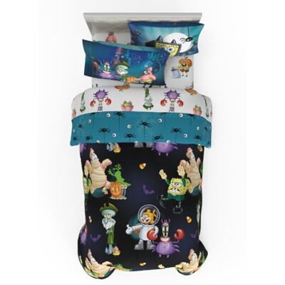 Franco Spongebob Squarepants Halloween beddengoed voor kinderen, 5-delig, superzacht, gezellig omkeerbaar dekbed en lakenset met Sham, Twin, (officieel gelicentieerd product) van Franco Spongebob Squarepants Halloween beddengoed voor kinderen, 5-delig, superzacht, gezellig omkeerbaar dekbed en lakenset met Sham, Twin, (officieel gelicentieerd product) van