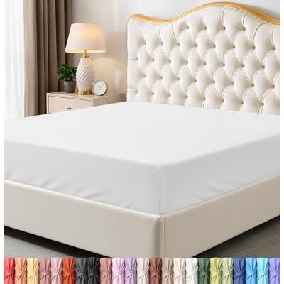 Utopia Bedding Hoeslaken voor king size-bed, onderlaken, ruime hoekhoogte, zachte microvezel, onderhoudsvriendelijk, enkel 1 hoeslaken (wit) Utopia Bedding Hoeslaken voor king size-bed, onderlaken, ruime hoekhoogte, zachte microvezel, onderhoudsvriendelijk, enkel 1 hoeslaken (wit)
