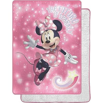 Northwest Gooi deken, Polyester, Minnie Mouse Minnie Sparkles, 60 "x 80 Northwest Gooi deken, Polyester, Minnie Mouse Minnie Sparkles, 60 "x 80