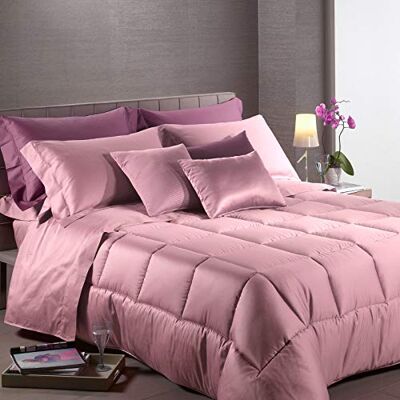 Caleffi 21341 katoenen satijnen dekbed voor tweepersoonsbed, roze Caleffi 21341 katoenen satijnen dekbed voor tweepersoonsbed, roze