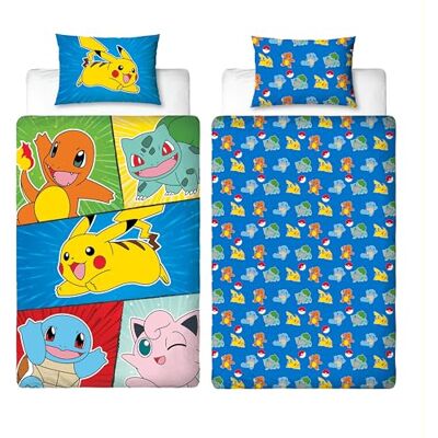 Pokémon Pokemon Officieel gelicenseerd retro design eenpersoons dekbedovertrekset Omkeerbaar 2-zijdig Pikachu-personages beddengoed inclusief bijpassende kussensloop Perfect voor kinderslaapkamer Pokémon Pokemon Officieel gelicenseerd retro design eenpersoons dekbedovertrekset Omkeerbaar 2-zijdig Pikachu-personages beddengoed inclusief bijpassende kussensloop Perfect voor kinderslaapkamer