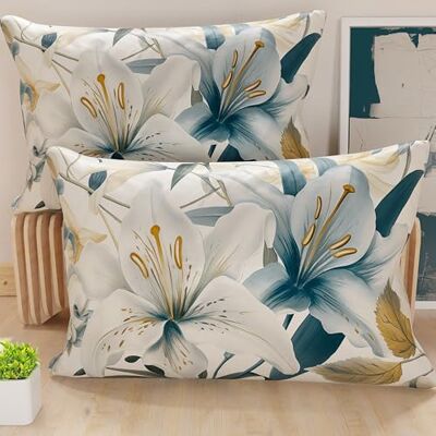 PETTI Artigiani Italiani Paar kussenslopen 50 x 70 cm van microvezel, decoratief kussen voor slaapkamer, bank, woonkamer, set van 2 kussenslopen, bloemenpatroon 31, 100% Made in Italy PETTI Artigiani Italiani Paar kussenslopen 50 x 70 cm van microvezel, decoratief kussen voor slaapkamer, bank, woonkamer, set van 2 kussenslopen, bloemenpatroon 31, 100% Made in Italy
