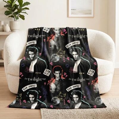Franco Twilight The Saga plaid, super zacht, gezellig pluche beddengoed, 152,4 x 116,8 cm, Team Jacob Team Edward (officieel gelicentieerd product) door Collectibles Franco Twilight The Saga plaid, super zacht, gezellig pluche beddengoed, 152,4 x 116,8 cm, Team Jacob Team Edward (officieel gelicentieerd product) door Collectibles
