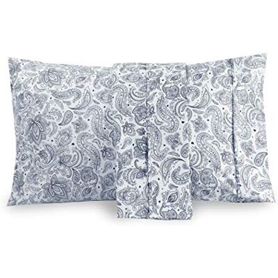 Valerian Patroon bedrukte kussenslopen 2-delige set Egyptische kwaliteit 1500 draadtelling tijdloze klassieke ontwerpen zacht en glad weefsel, kreukbestendig, Paisley King kussensloop, marineblauw Valerian Patroon bedrukte kussenslopen 2-delige set Egyptische kwaliteit 1500 draadtelling tijdloze klassieke ontwerpen zacht en glad weefsel, kreukbestendig, Paisley King kussensloop, marineblauw