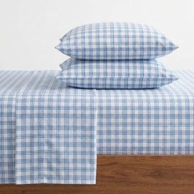Eddie Bauer Kingsize lakens, katoenen flanellen beddengoedset met bijpassende kussenslopen, geborsteld voor extra zachtheid, diepe zak, Oeko-Tex gecertificeerd (pijlpunt tartan blauw) Eddie Bauer Kingsize lakens, katoenen flanellen beddengoedset met bijpassende kussenslopen, geborsteld voor extra zachtheid, diepe zak, Oeko-Tex gecertificeerd (pijlpunt tartan blauw)