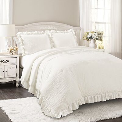 Lush Decor Reyna 3-delige dekbedset, wit, California King Lush Decor Reyna 3-delige dekbedset, wit, California King
