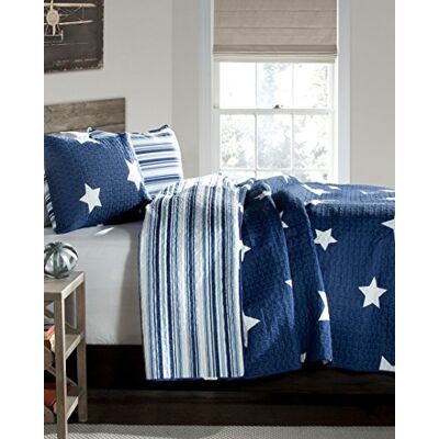 Lush Decor Star 3-delige quiltset, Full/Queen, Navy Lush Decor Star 3-delige quiltset, Full/Queen, Navy