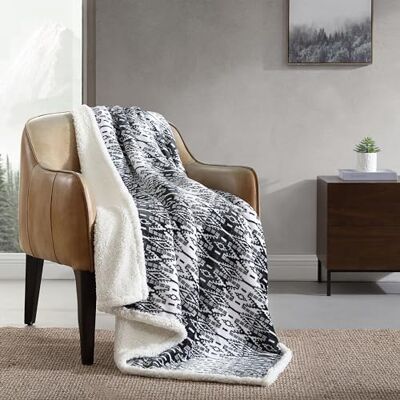 Eddie Bauer Sprei deken, super zacht omkeerbaar sherpa fleece beddengoed, ideale kerst en witte olifant geschenken, gezellige geruite dekens voor bank (San Juan Grey, Gooi) Eddie Bauer Sprei deken, super zacht omkeerbaar sherpa fleece beddengoed, ideale kerst en witte olifant geschenken, gezellige geruite dekens voor bank (San Juan Grey, Gooi)