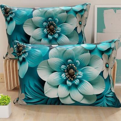 PETTI Artigiani Italiani Paar kussenslopen 50 x 70 cm van microvezel, decoratief kussen voor slaapkamer, bank, woonkamer, set van 2 kussenslopen, bloemenpatroon 05 21, 100% Made in Italy PETTI Artigiani Italiani Paar kussenslopen 50 x 70 cm van microvezel, decoratief kussen voor slaapkamer, bank, woonkamer, set van 2 kussenslopen, bloemenpatroon 05 21, 100% Made in Italy