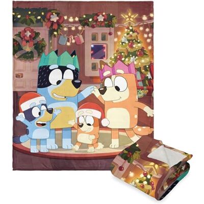 Northwest Bluey Silk Touch Sherpa Gooi Deken, 50" x 60", Familie Kerstmis Northwest Bluey Silk Touch Sherpa Gooi Deken, 50" x 60", Familie Kerstmis