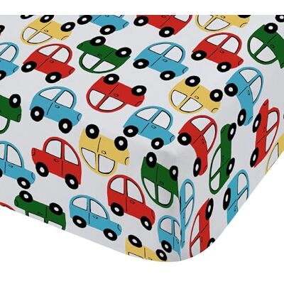 Catherine Lansfield Transport hoeslaken met print en effen hoeslaken in wit 90x200 Catherine Lansfield Transport hoeslaken met print en effen hoeslaken in wit 90x200