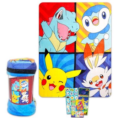 Pokémon Pokemon Fleece deken set bundel met 46 x 60 inch Pokemon deken, stickers, meer voor kinderen, peuters, kinderen Pikachu fleece plaid voor jongens, meisjes Pokémon Pokemon Fleece deken set bundel met 46 x 60 inch Pokemon deken, stickers, meer voor kinderen, peuters, kinderen Pikachu fleece plaid voor jongens, meisjes
