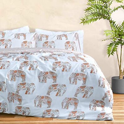 Sleepdown Olifant Roest Witte Paisley Omkeerbaar, zacht, gemakkelijk te onderhouden dekbedovertrek Quilt Beddengoed Set met kussenslopen King (230cm x 220cm) Sleepdown Olifant Roest Witte Paisley Omkeerbaar, zacht, gemakkelijk te onderhouden dekbedovertrek Quilt Beddengoed Set met kussenslopen King (230cm x 220cm)
