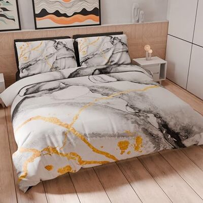 PETTI ARTIGIANI ITALIANI - Marmer Duvet Cover Set voor Tweepersoons & Éénpersoons Bed PETTI ARTIGIANI ITALIANI - Marmer Duvet Cover Set voor Tweepersoons & Éénpersoons Bed