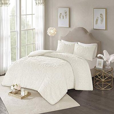 Madison Park Laetitia Dekbedovertrek van 100% katoen Chenille getuft medaillonontwerp, het hele seizoen gezellig beddengoed, shabby chique dekbedovertrek, bijpassende shams, bloemen gebroken wit Madison Park Laetitia Dekbedovertrek van 100% katoen Chenille getuft medaillonontwerp, het hele seizoen gezellig beddengoed, shabby chique dekbedovertrek, bijpassende shams, bloemen gebroken wit