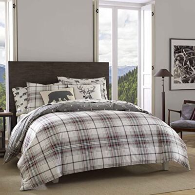 Eddie Bauer Home Elzen Plaid Dekbedovertrek Set, Full/Queen, Charcoal Eddie Bauer Home Elzen Plaid Dekbedovertrek Set, Full/Queen, Charcoal
