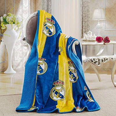 Real Madrid Zijdeachtig Aanraking Sherpa Voering Throw Blanket - Dekentje Real Madrid Zijdeachtig Aanraking Sherpa Voering Throw Blanket - Dekentje