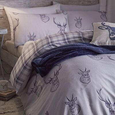 Catherine Lansfield Stags Navy beddengoed 160 x 220 + 50 x 80 cm en hoeslaken 90 x 200 cm, wit Catherine Lansfield Stags Navy beddengoed 160 x 220 + 50 x 80 cm en hoeslaken 90 x 200 cm, wit