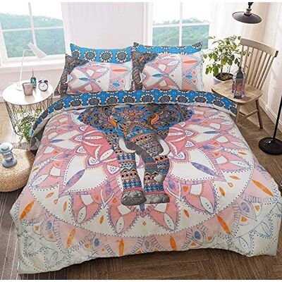 Sleepdown Olifant Mandala Beddengoed - Omgekeerd, gemakkelijk te onderhouden Sleepdown Olifant Mandala Beddengoed - Omgekeerd, gemakkelijk te onderhouden