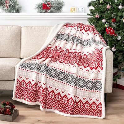 PAVILIA Premium Kerst Sherpa Gooi Deken Kerst Decoratie, Fleece, Pluche, Warm, Gezellige Omkeerbare Microfiber Vakantie Deken 50 x 60 PAVILIA Premium Kerst Sherpa Gooi Deken Kerst Decoratie, Fleece, Pluche, Warm, Gezellige Omkeerbare Microfiber Vakantie Deken 50 x 60