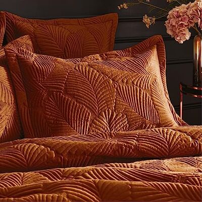 Palmeria gestepeld fluwelen kussensloop - Oranje - 48x74cm Palmeria gestepeld fluwelen kussensloop - Oranje - 48x74cm