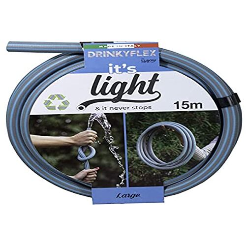 Idroeasy Drinky Flex 15 Meters Made in Italy Waterpijp Tuinirrigatie Antiknoop Anti Torsie Irrigation Pipe Water Hose Anti Kink Anti Torsion