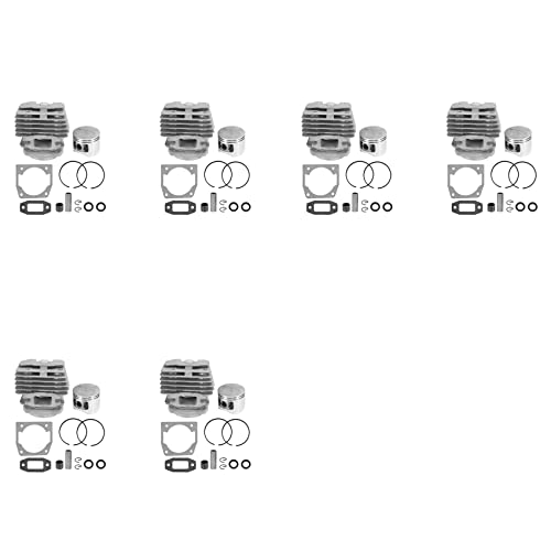 Fegtrty 6 Set Diameter 45Mm Kettingzaag Cilinder en Zuiger Set Fit 52 52Cc Kettingzaag Onderdelen Voor Benzine/Olie Kettingzaag