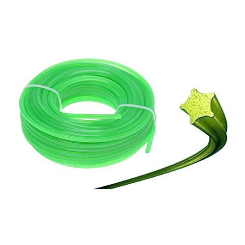 Aqbau ® Maaidraad, trimmersnoer, 5-kantige diameter 2,0 mm x 15 m, trimmerdraad, grastrimmerdraad, trimmersnoer, nylondraad, grastrimmer, 5-kantige reservetrimmer