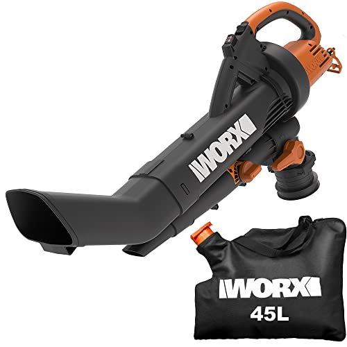 WORX WG505E bladblazer & bladzuiger met mulcher 3000 W / bladzuiger 3-in-1 apparaat incl. opvangzak