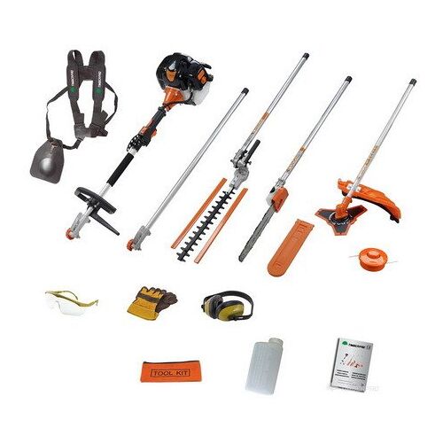 TIMBERPRO 5-in-1 benzine-heggenschaar, motormaaier, hoogontknop, tastzaag, kettingzaag, 3 pk, 52 cm³