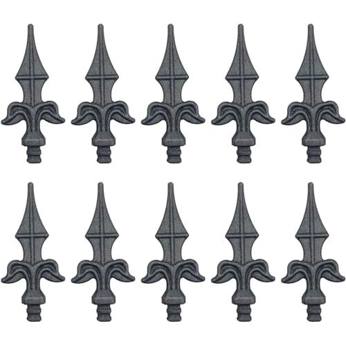 XYFSB Hek eindstukken Hek eindstukken Trident Trident speervormig, Quad Flare kruisbloem voor ijzeren piket hek tuin tuin gazon decor (maat: 15,5 mm)