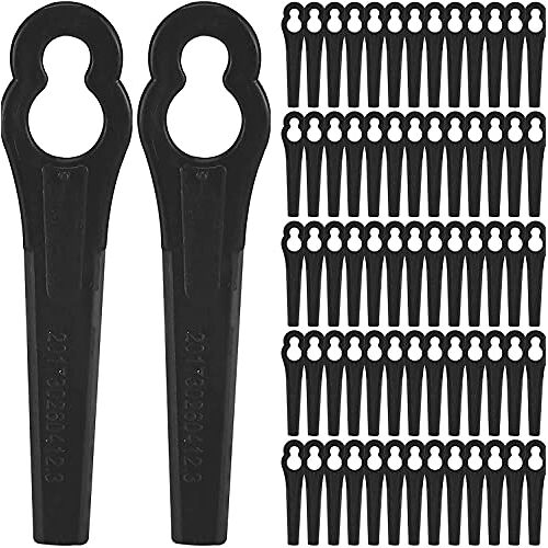 Nuyoah Reservemes, grastrimmer, 120 stuks, voor grastrimmer, accu-grastrimmer, kunststofmes, trimmer, messen voor accu-grastrimmer, zwart