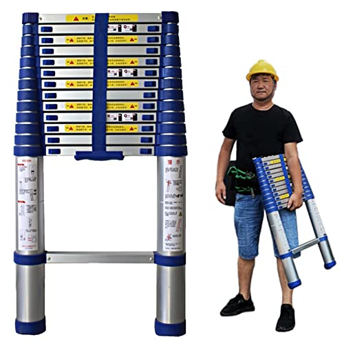 LXYDPZ Uitschuifbare aluminium telescopische ladder/telescopische telescopische verlengladder 8M / 7M / 6,2M / 5M / 4M / 3,8M / 2,6M lang, aluminium uitschuifbare ladder voor thuis op het dak Rv zolder b