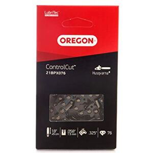 Oregon 21BPX ControlCut Kettingzaagketting voor 18 inch (45 cm) rail, 76 aandrijfschakels, compatibel met Stihl, Husqvarna, Dolmar, Efco en meer Oregon 21BPX ControlCut Kettingzaagketting voor 18 inch (45 cm) rail, 76 aandrijfschakels, compatibel met Stihl, Husqvarna, Dolmar, Efco en meer