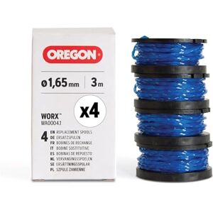 Oregon Voorgevulde grastrimmer-spoel voor Worx, exacte vervanging voor WA0004.1, past op geselecteerde Worx grastrimmers, uitgerust met premium Gatorline vierkante draaisol 1,65 mm, 4-pack Oregon Voorgevulde grastrimmer-spoel voor Worx, exacte vervanging voor WA0004.1, past op geselecteerde Worx grastrimmers, uitgerust met premium Gatorline vierkante draaisol 1,65 mm, 4-pack