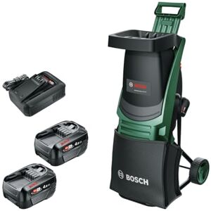 Bosch accu hakselaar UniversalShredder 2x18V-25 (omkeerbare messen, takken tot 25 mm dik, borstelloze motor, OptiCut snelheidsregeling, incl. 2 x 18V 4.0Ah accu, 28 liter opvangzak, oplader) Bosch accu hakselaar UniversalShredder 2x18V-25 (omkeerbare messen, takken tot 25 mm dik, borstelloze motor, OptiCut snelheidsregeling, incl. 2 x 18V 4.0Ah accu, 28 liter opvangzak, oplader)